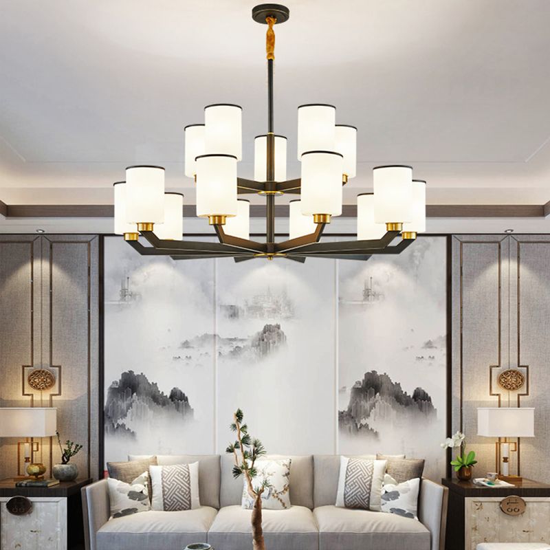Copper Contemporary Hanging Light Fixtures Cylinder Ceiling Light for Living Room