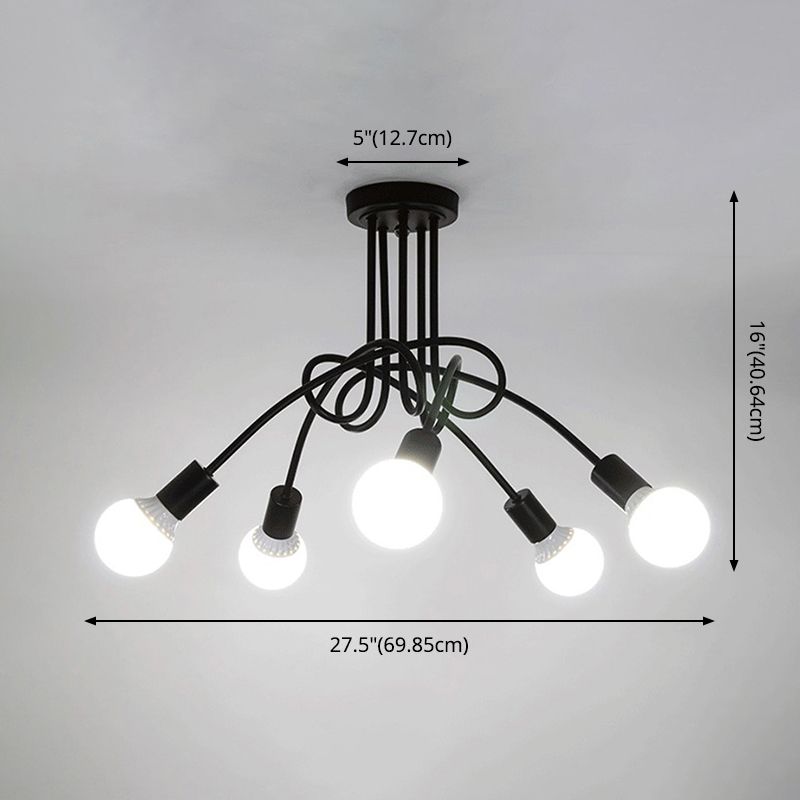 American Flushmount Light Retro Industrial Style Iron Elbow Simple Creative Restaurant Bedroom Study Coffee Shop Lamps