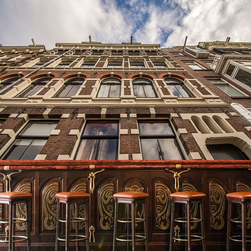 Amsterdam Architecture Scenery Mural Water Resistant Wall Art for Living Room