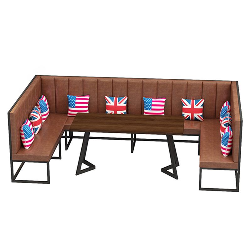 Table de salle à manger industrielle Table en bois massif avec double piédestal noir
