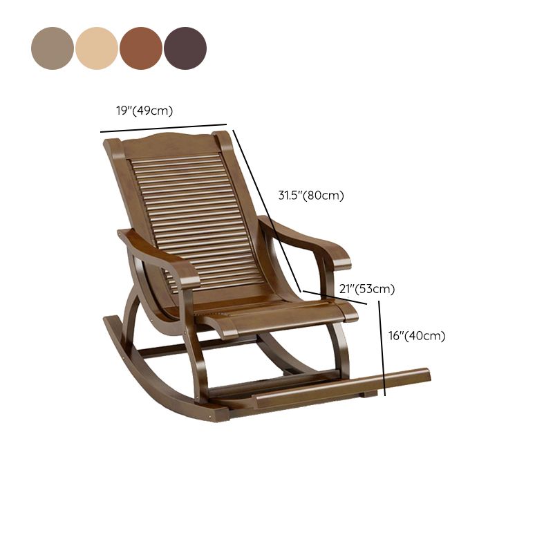 Antique Bamboo Rocking Chair Pure Color Rocker Chair for Living Room