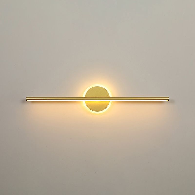 Metal Linear Vanity Wall Sconce Modern Style 1 Light Vanity Lighting Fixtures in Gold