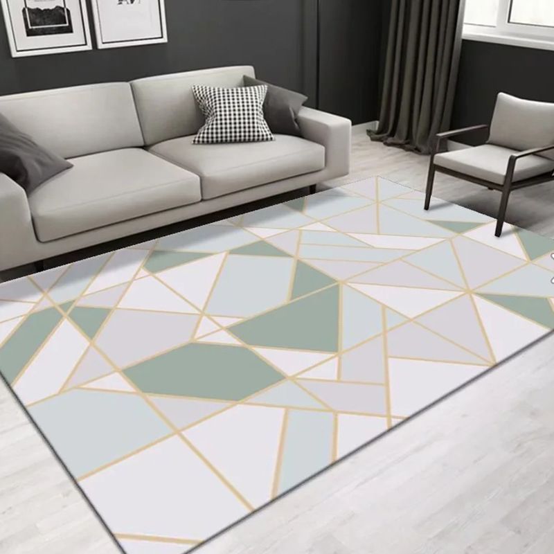 Geometric Indoor Rug Modern Area Rug Polyester Carpet for Living Room