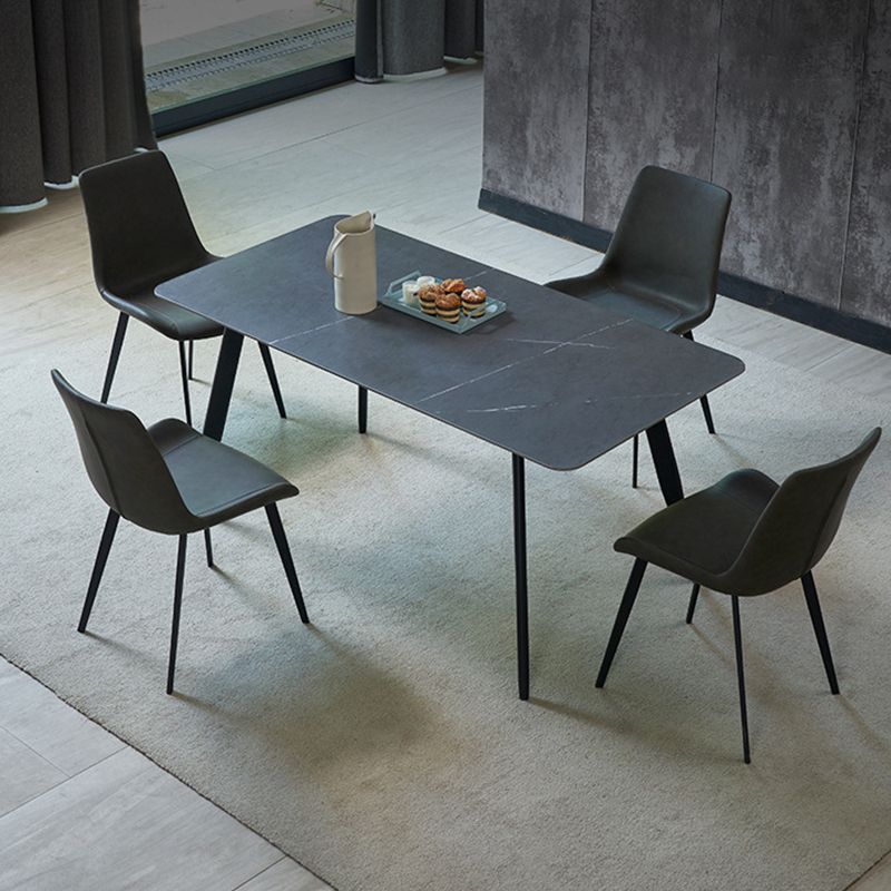 Contemporary Side Chair Metal Solid Back Dining Room Chair for Brasserie