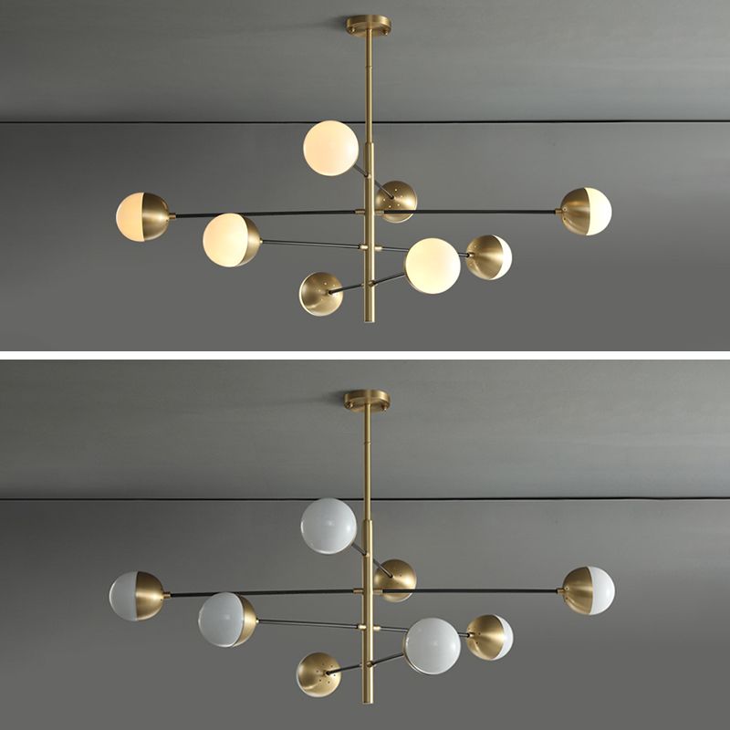 Lampadella in ottone in ottone in stile post-moderno in metallo + glass sfera di stile molecolare accompagnamento in oro