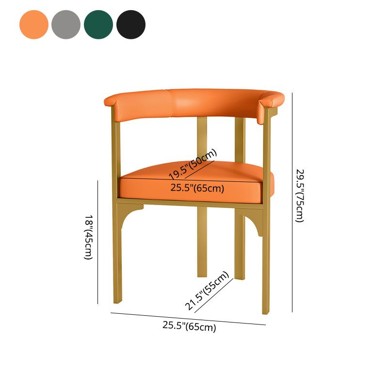 Glam Metal Dining Room Chair Armless Open Back Dining Side Chair for Restaurant Use