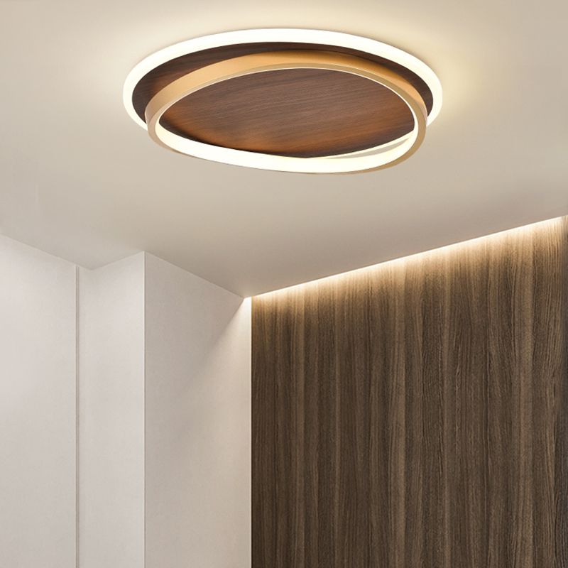 LED Modern Metal Flush Mount Oval Shape Ceiling Light with Acrylic Shade for Passage