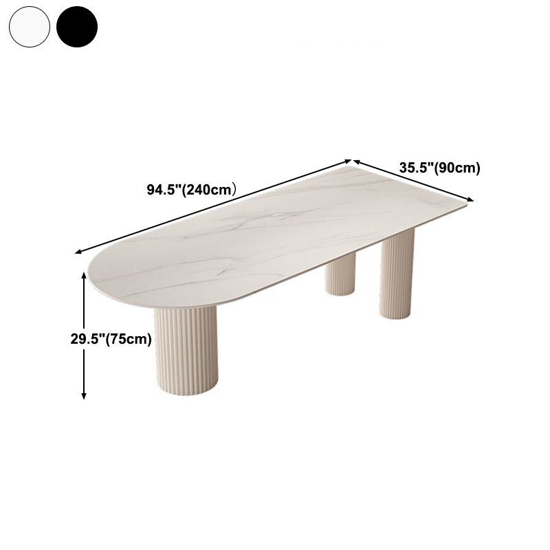 Kitchen Dining Table Modern Stone Dining Table in White and Black