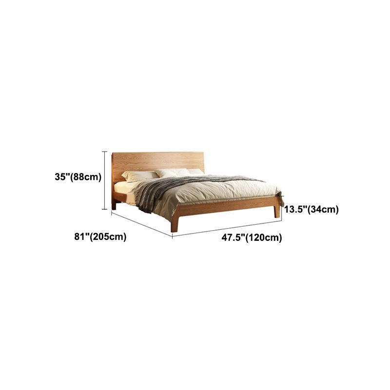 Low Profile Standard Bed Scandinavian Solid Wood Upholstered Bed Set