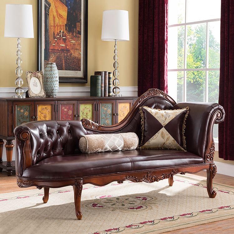 Traditional Chaise Lounge Couch Bedroom Living Room Chaise with Button Tufted