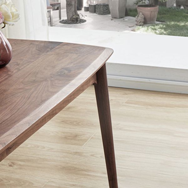 Rectangular Solid Wood Dining Table Modern Natural or Brown Furniture with 4 Legs for Home