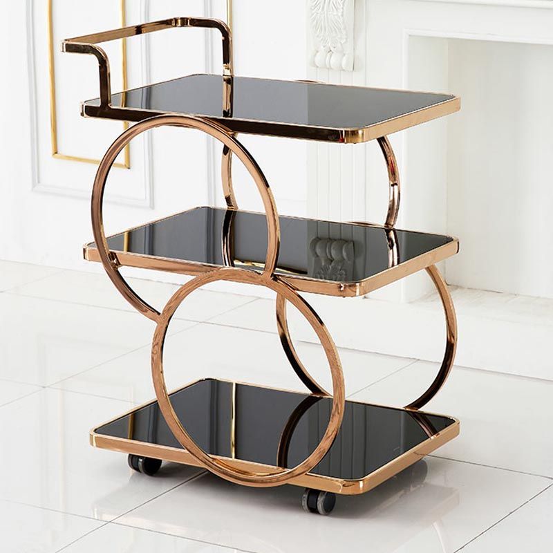 33.07" High Modern Prep Table Rolling Metal Prep Table for Home