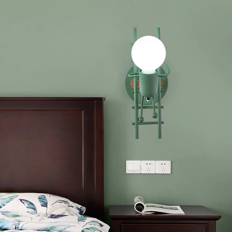 Metal Unique Shape Wall Light Kid Style 1 Light Wall Light Sconce
