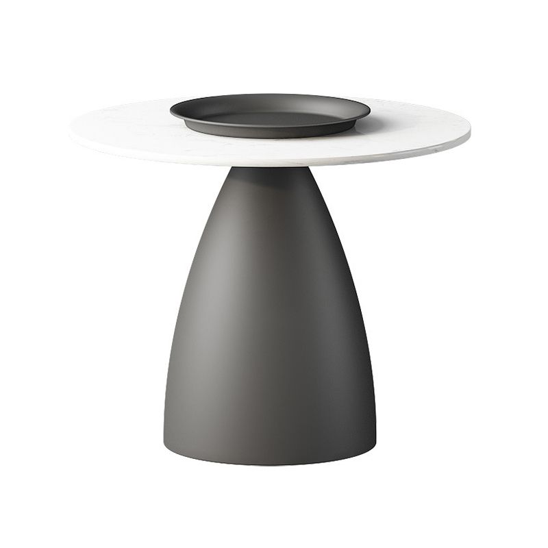 Slate Round Coffee Table Glam Pedestal No Distressing Coffee Table Set