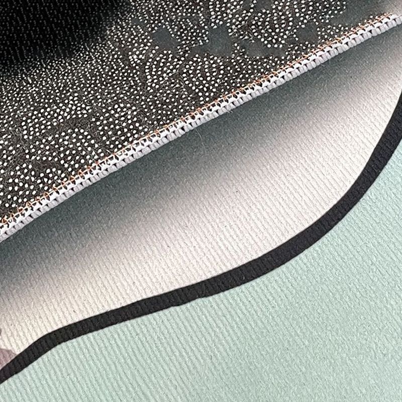 White Graphic Rug Polyester Modern Rug Stain Resistant Rug for Living Room