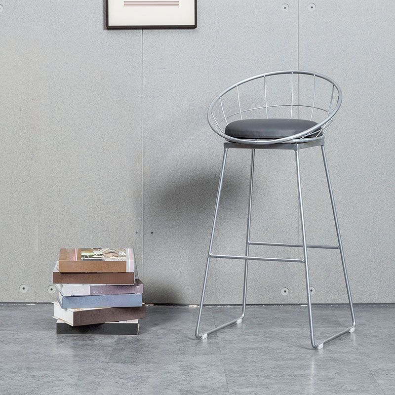 Industrial Style Barstool Indoor Sled Back Pedestal Bar Stool for Coffee Shop