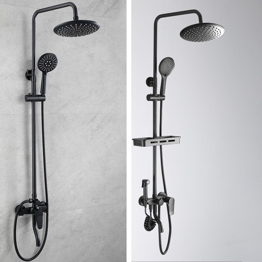 Modern Black Shower System Rain Massage Jet Lever Handle  Shower Trim