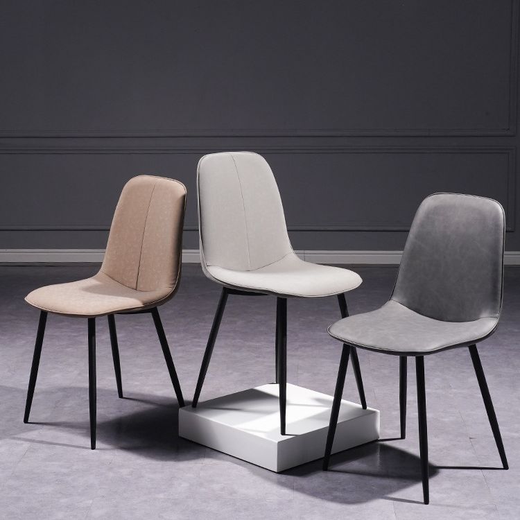 Silla de comedor de metal de estilo escandinavo cafetería sillón de comedor sólido