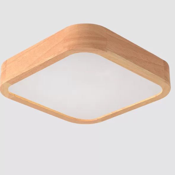 Vierkant plafondmontage lichtarmatuur Eenvoudige houten houten inbouw plafondkroonluchter