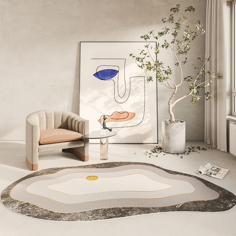 Modèle de tapis de tapis de zone moderne blanc tapis de support non glissant pour la décoration intérieure