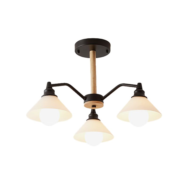 Conical Shade Bedroom Hanging Lights Metal 3 Lights Modern Style Hanging Lamp