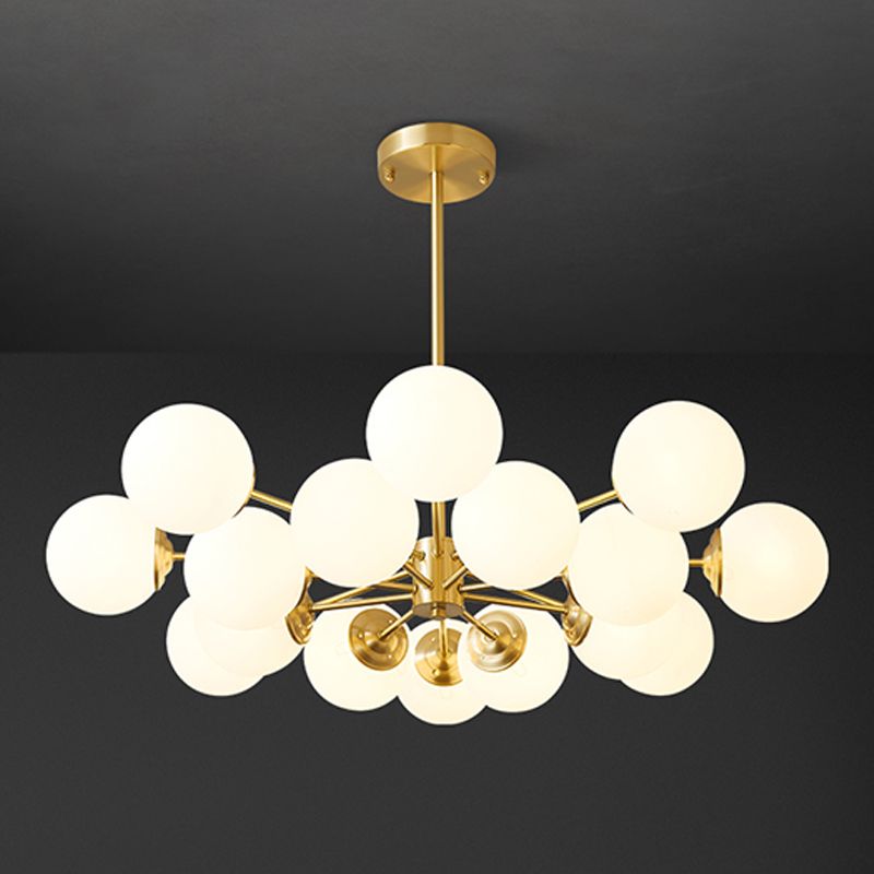 Zeitgenössische weiße Glasdecke Anhänger hell kugelhaltiges Hanghänge Licht für Schlafzimmer