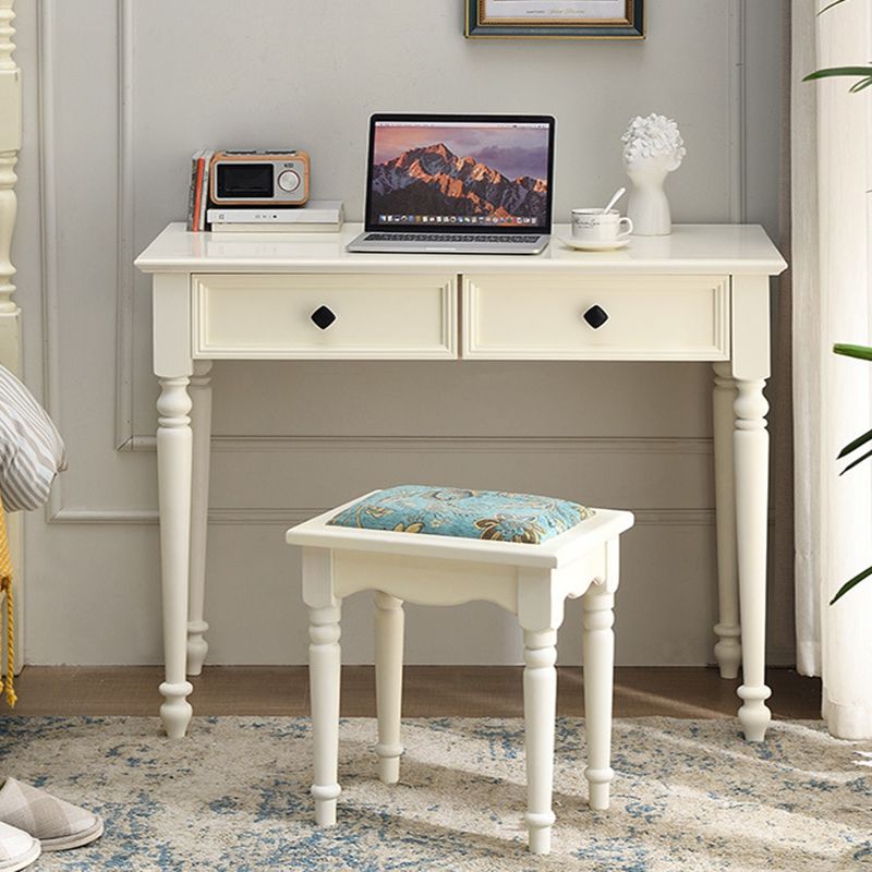 Contemporary Makeup Dressing Table With Drawers White 17.71" W x 30.70" H