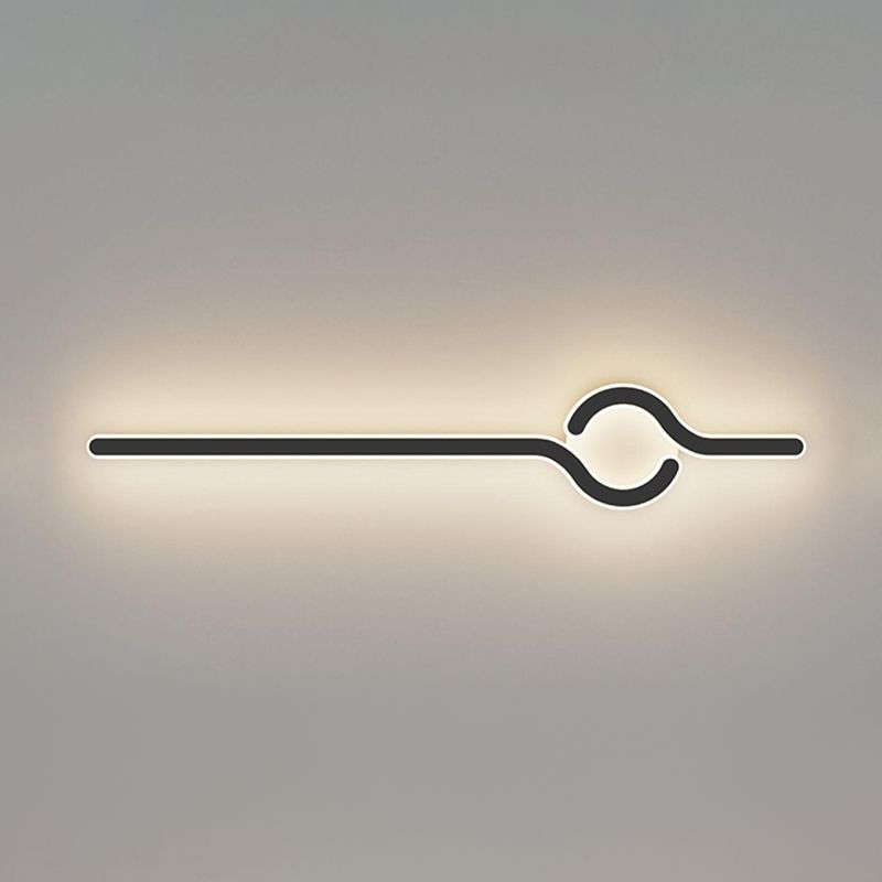 Acconcia da parete in metallo a forma lineare moderna illuminazione a monte a parete singola