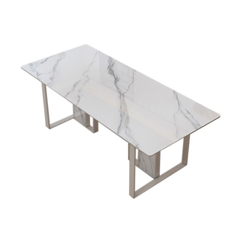 Glam Style Stone Dining Table 4 Legs Dining Table for Dining Room