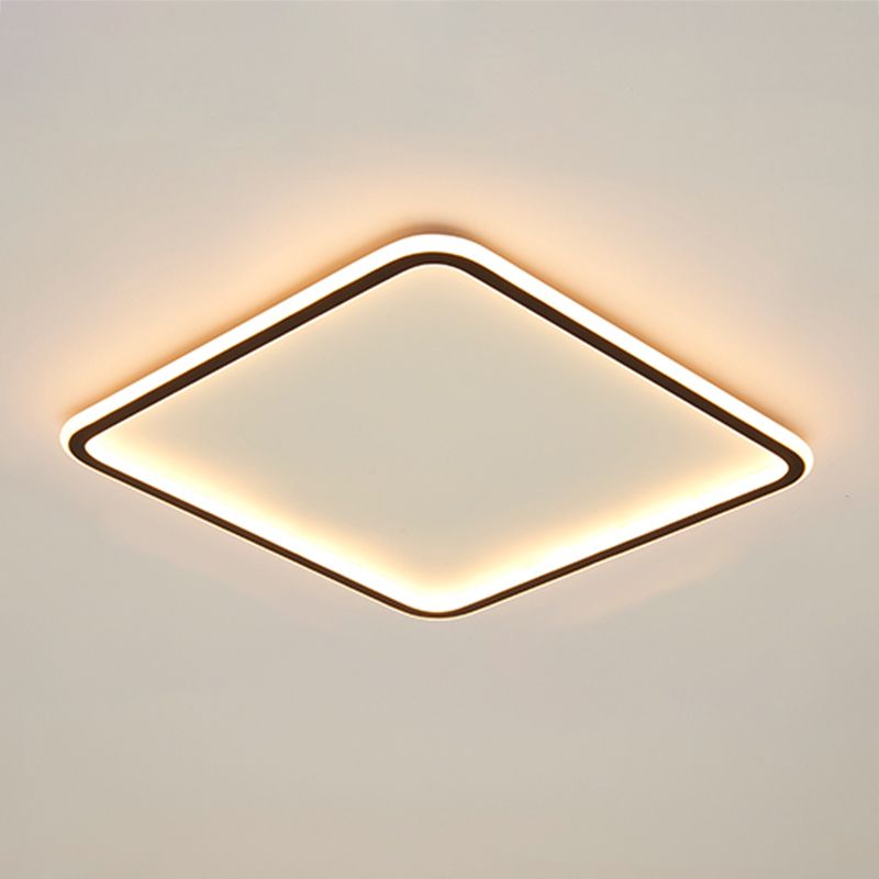 Metal Square Flush Plafond Light Modern 1 Light Flush Plafond Lighttures en noir