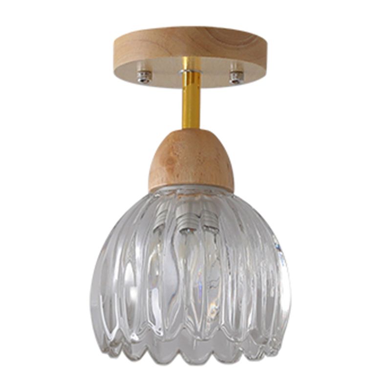 Modern Simple Wooden Ceiling Light Bell Shape Ceiling Lamp for Bedroom