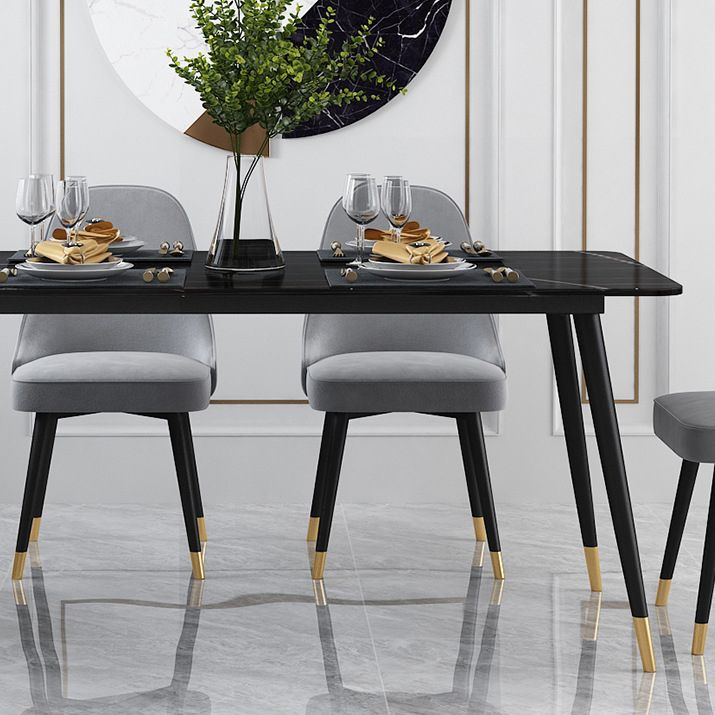 Stone Dining Table Contemporary Rectangle Dining Table with 4 Legs