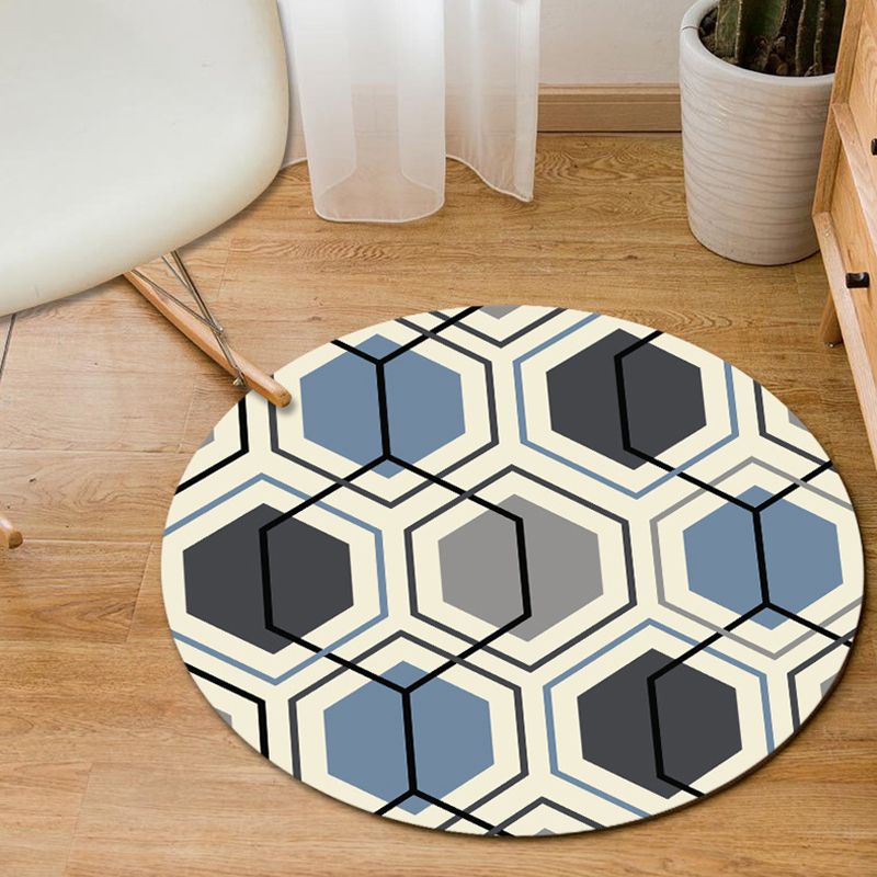 Modern Home Decor Rug Multi-Color Geometric Area Carpet Polypropylene Easy Care Machine Washable Rug