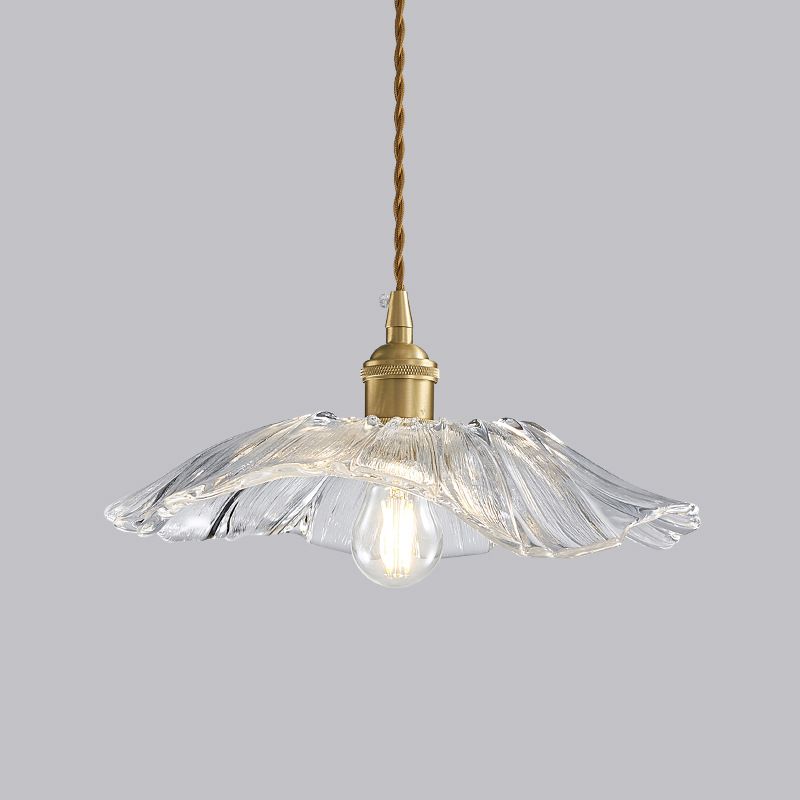 Modern Metal Flush Mount Flower Shape Ceiling Light with Glass Shade for Bedroom
