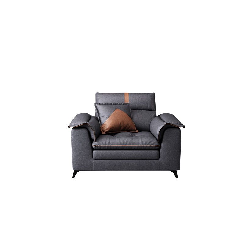 Pillow Top Arm Sectional Sofa 37.4"High Fabric Adjustable Cushion Back Sofa