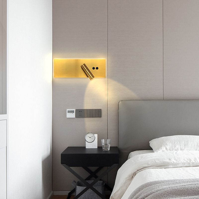 Modern Simple Iron Wall Light Rotatable Rectangle Shape Wall Lamp for Bedroom