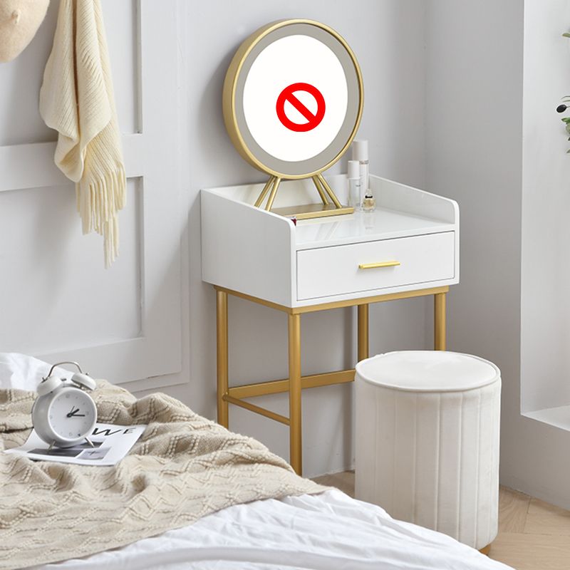 Wooden Vanity Set with 1 Drawer Luxurious Make-up Vanity in White/Grey