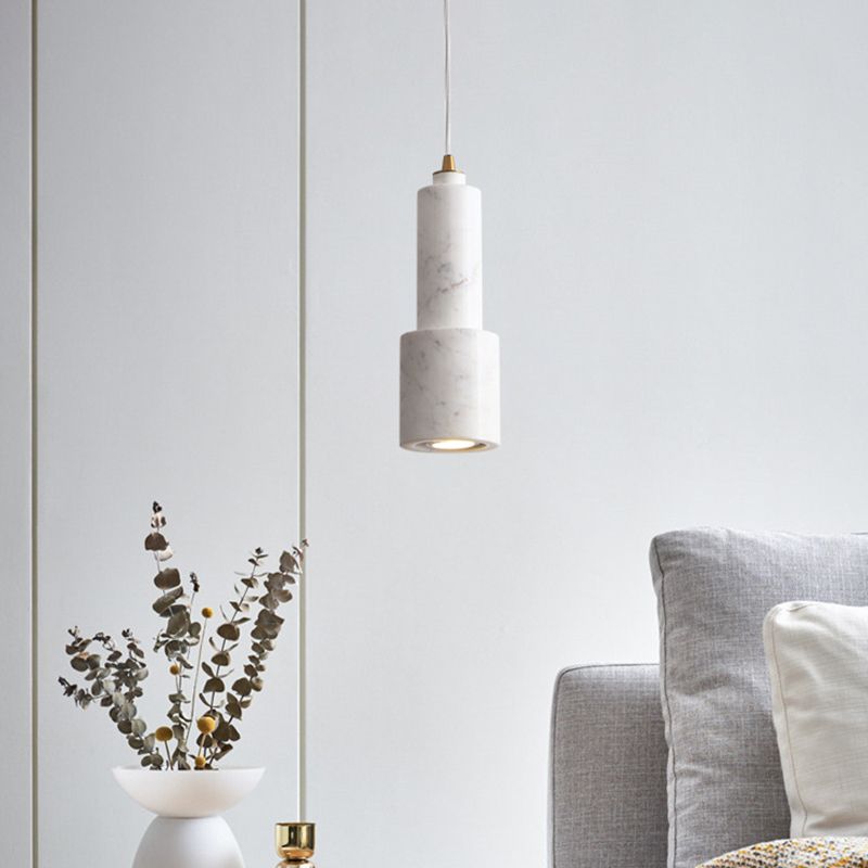 Cylinder Dinning Room Pendant Lighting Fixture Stone Nordic Style Hanging Light Fixture