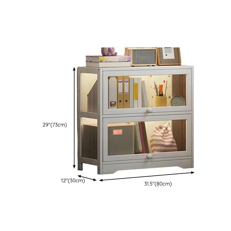 White Bamboo Standard Kids Bookcase Scandinavian Freestanding Bookcase