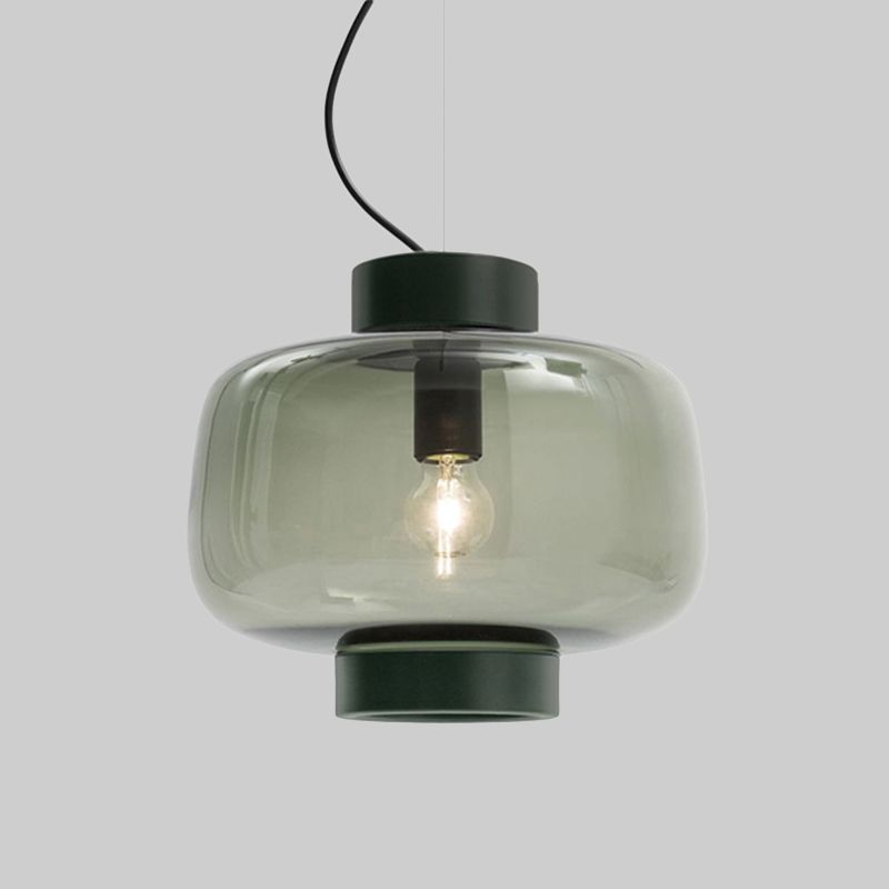 1 tête Bistro Pendante Light Vintage Black suspendu lampe à lampe à tambour à tambour
