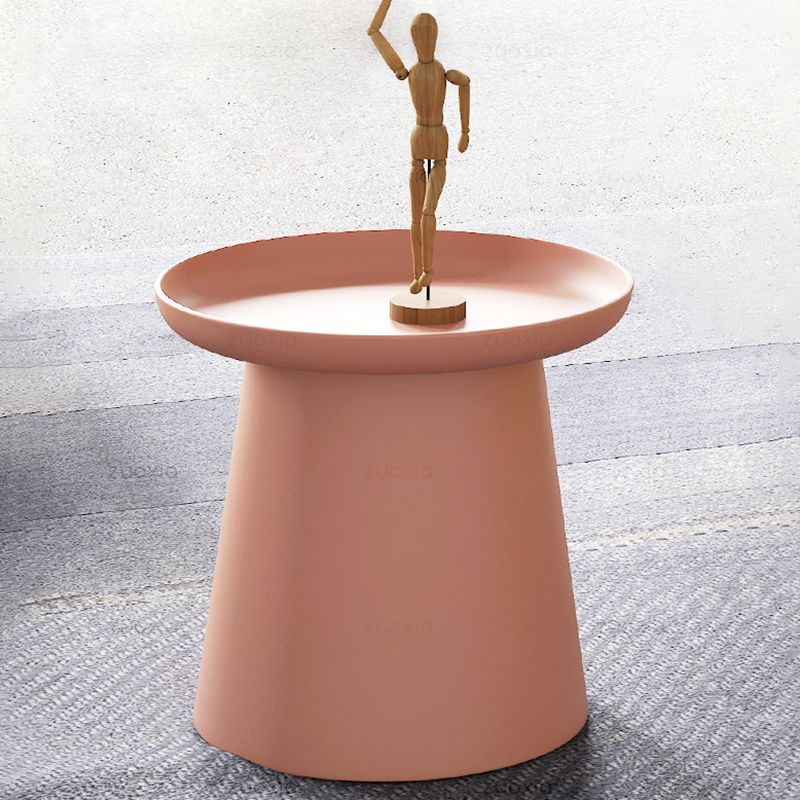 Pedestal Base Wood & Plastic Table Top Pink/green/yellow/white/grey Round Side Table