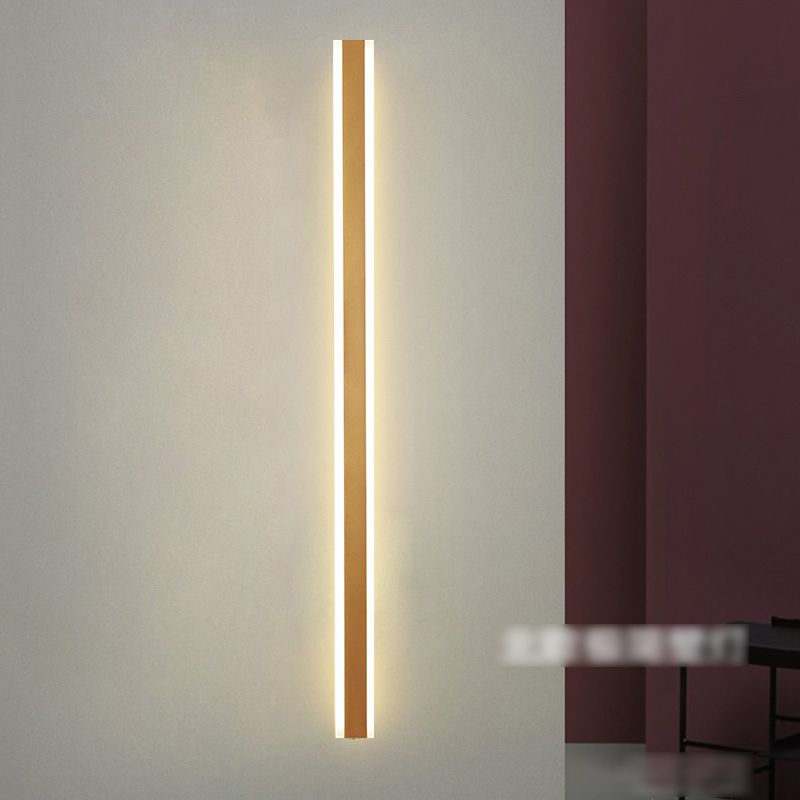 Linearer Schatten Metall Wandleuchte moderne Stil 1 Lichtwandhalterung Beleuchtung in Gold