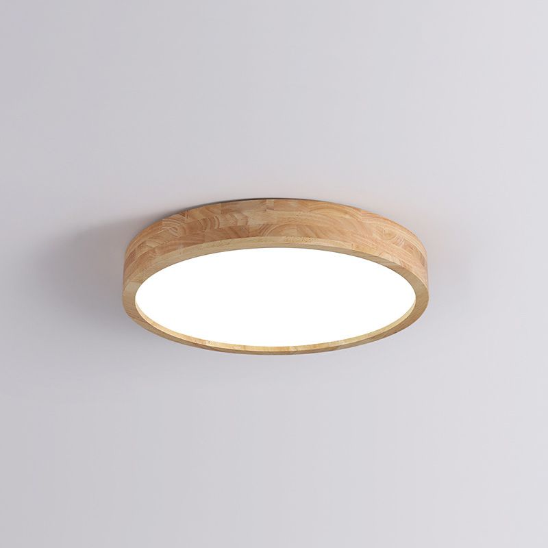 Plafonnier encastré circulaire avec art en bois pour bureau, salle de réunion