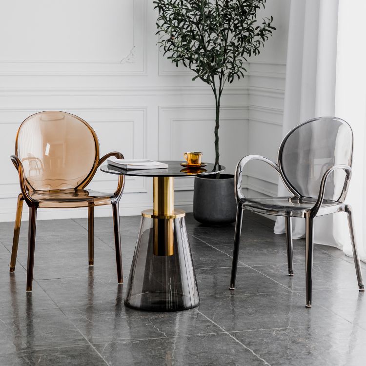 Nordic Style Acrylic Arm Dining Chair for Restaurant, 17-inch Height