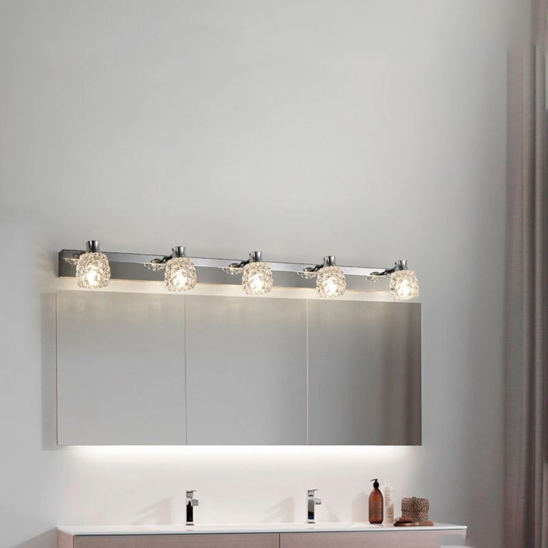 Geometric Vanity Lighting Modern Style Crystal Multi Lights Vanity Sconce Lights