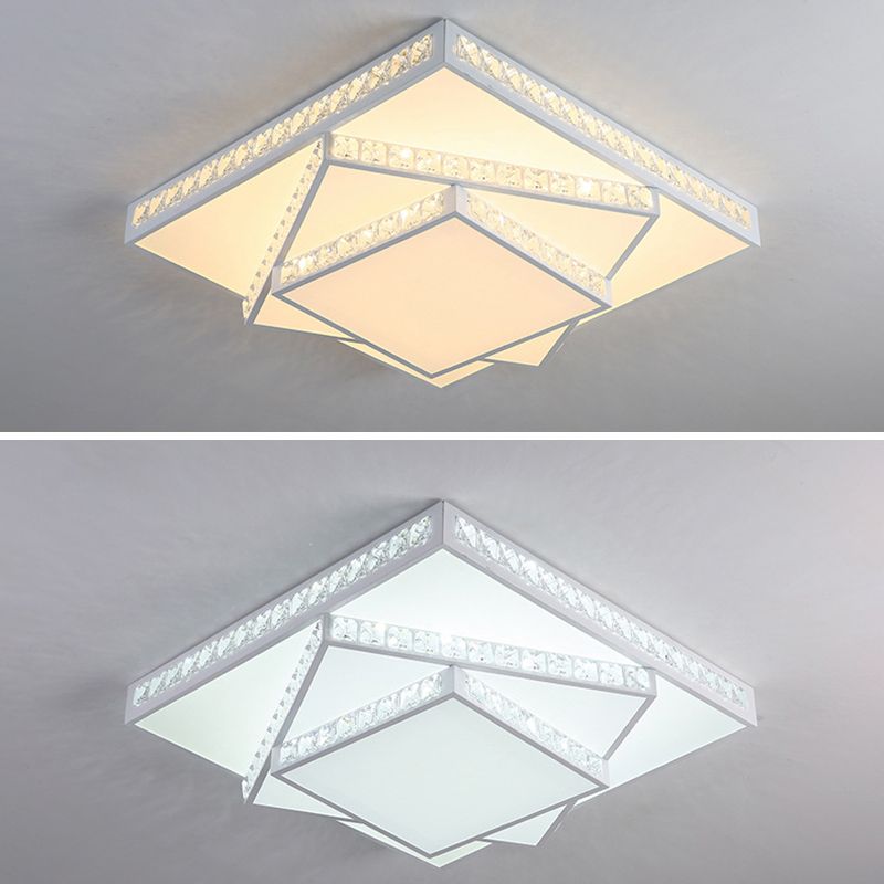 Stagger Geometric LED Ceiling Light in Modern Creative Style Crystal Flush Mount with Acrylic Shade