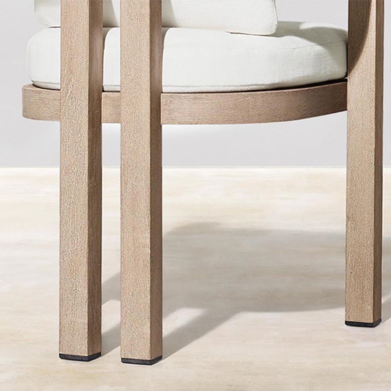 Modern Armed Chairs Solid Wood Natural Removable Cushion Dining Chairs