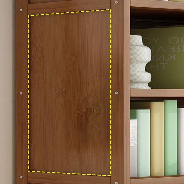 Contemporary Floor Closed Back Bookshelf Bamboo Home Shelf Bookcase