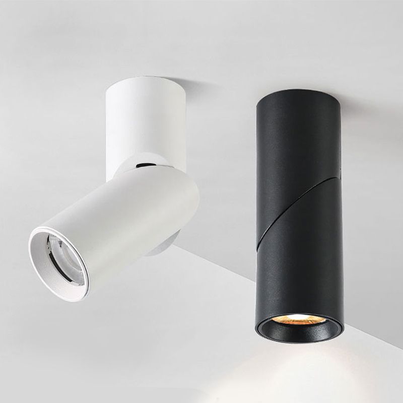 Mini Cylindrical LED Surface Mounted Ceiling Lamp Modern Adjustable Downlight