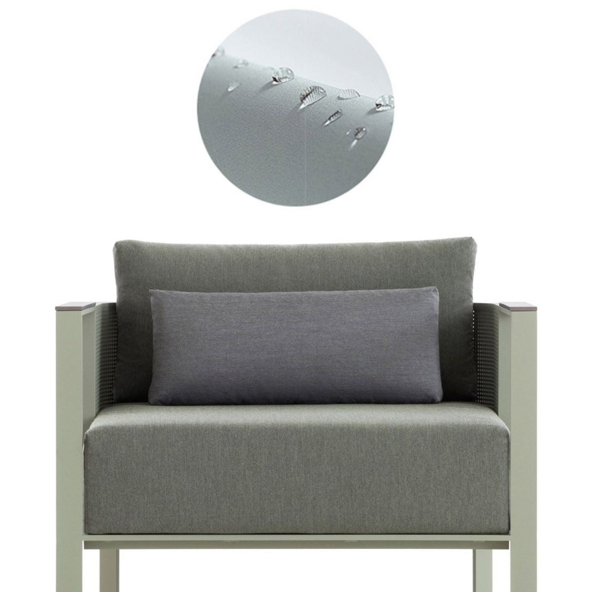 Industrial Patio Sofa Rust Resistant and Water Resistant Outdoor Patio Sofa